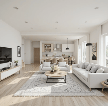 Salón + comedor integrados