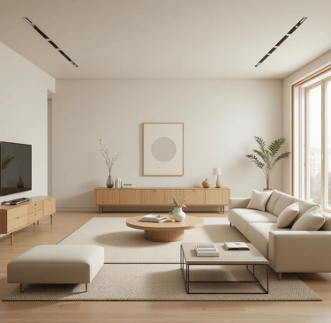 salón japandi funcional