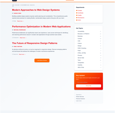 A redesigned website page