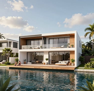 Elegant townhouse with a private courtyard and modern architecture in Robina.