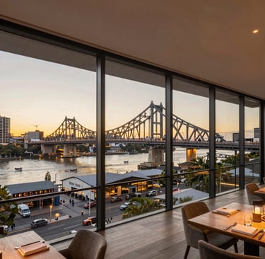 Elegant interior of a high-end Gold Coast apartment featuring floor-to-ceiling windows and ocean views.
