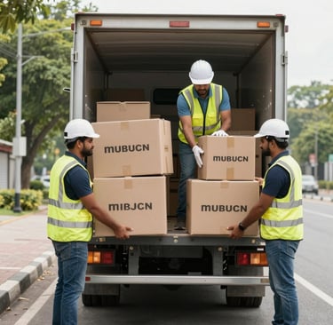 Packers and movers loading truck in Chandigarh