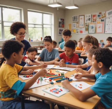 Young campers roasting marshmallows around a cozy campfire at dusk