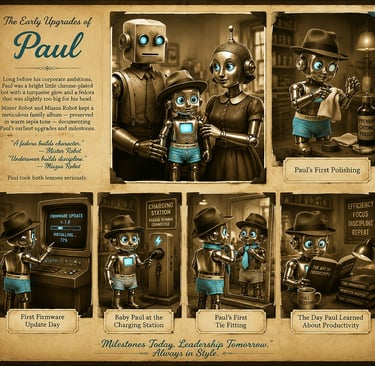 Mister and Missus Robot and their son Paul