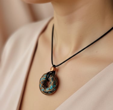 Lični torus medaljon, kristal malahit.