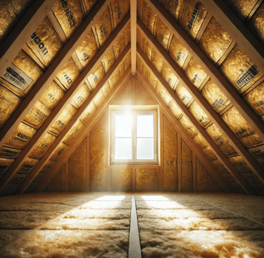 Combles isolés avec des matériaux écologiques.