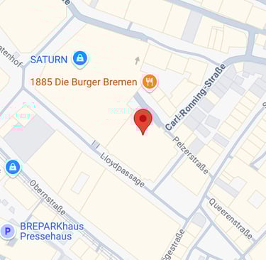 a map of a restaurant in a city