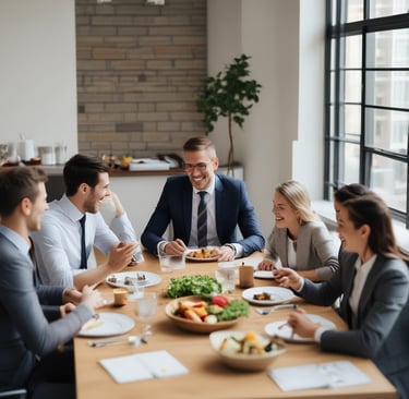 A small group of friends dancing with music equipment set up in a cozy living room.