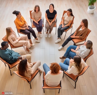 groupe de parole avec 11 femmes assises en cercle