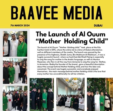 A group of people, dressed in green and white, standing together at a Bedig Minassian event