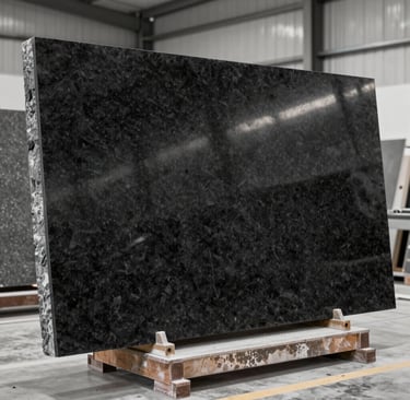 A panoramic view of a sprawling granite quarry in Salem with heavy machinery at work under a clear sky.