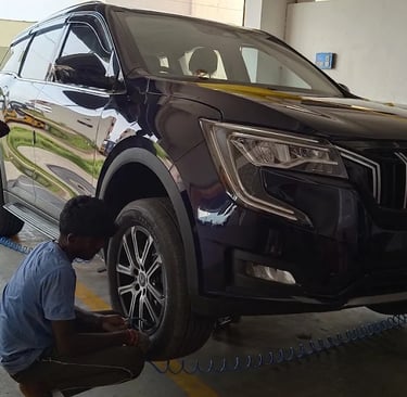 tyre fitting and air service for SUV vehicle