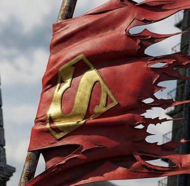 Capa do Superman rasgada após batalha com Apocalypse