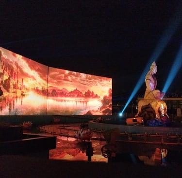 a large screen with a large screen displaying a large screen