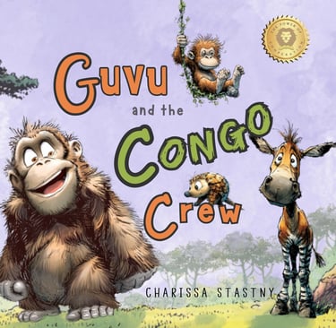 Book cover by Charissa Stastny - Guvu and the Congo Crew
