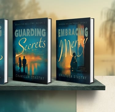 Bending Willow Trilogy with willow tree in backgroun