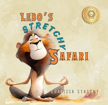Book cover by Charissa Stastny - Lebo's Stretchy Safari