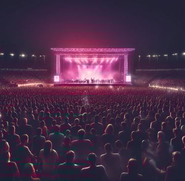 two police officers standing in front of a crowd of people