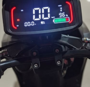 bike odometer showing battery charge
