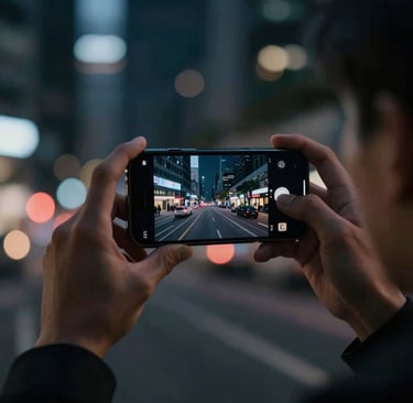 man in black t-shirt and black shorts holding black dslr camera
