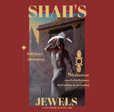 Join Shahravar. Photo featuring beautiful bellydancer Shahravar performing double sword.