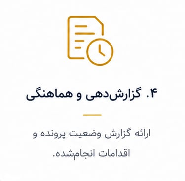 گزارش دهی و هماهنگی ارائه گزارش پرونده و اقدامات انجام شده