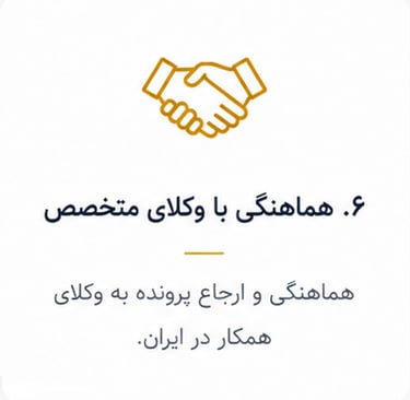 هماهنگی با وکلای متخصص 