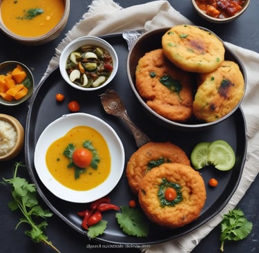 Elegant plating of a creamy dessert topped with edible flowers on a smooth amber plate.