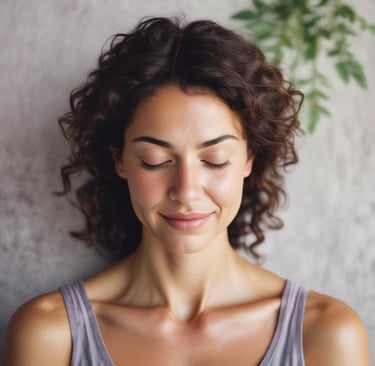 A vibrant flat lay of fresh herbs, supplements, and a handwritten note about root-cause healing.