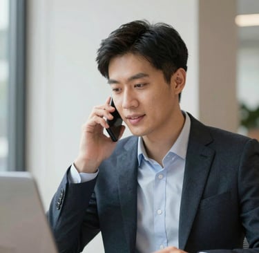 A woman attentively listening during a professional consultation with a client.
