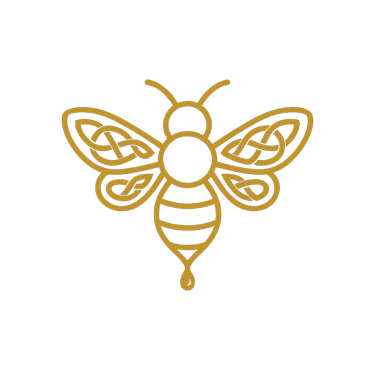 Pagan Honey Productions bee logo on transparent background