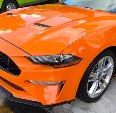 Acabado espejo en Mustang GT tras corrección de pintura y protección cerámica System X. en zapopan