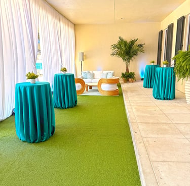 Artificial turf flooring for a gala event in Jupiter florida