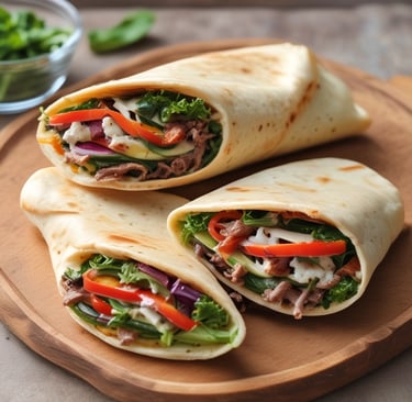 A happy family enjoying pratawraps together around a cozy kitchen table.