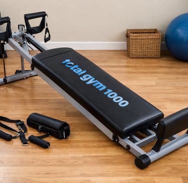 Total Gym 1000 home workout machine with accessories for full-body exercise