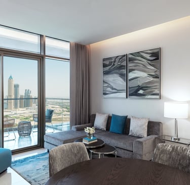 a living room with a couch and a table