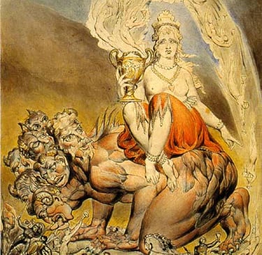 La peinture The Whore of Babylon de William Blake