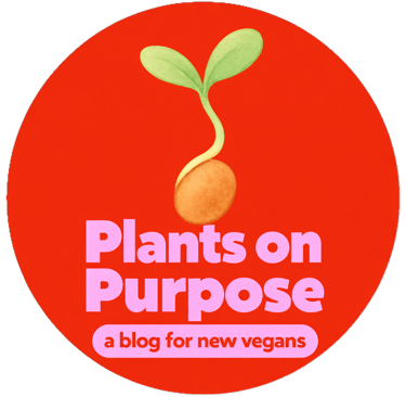 Logo for a blog called Plants on Purpose: a blog for new vegans