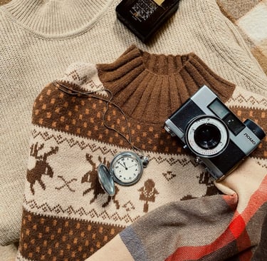 a camera and a camera on a blanket