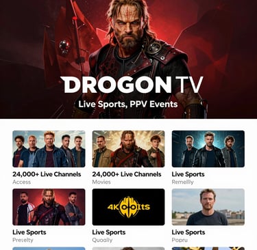 Drogon TV – Stream Live Sports, PPV Events. Access 24,000+ Live Channels, Movies, Series, and Live 