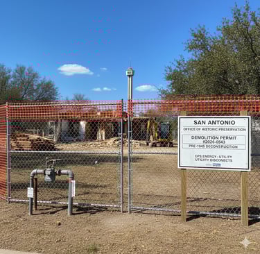 San Antonio 2026 residential demolition, mandatory 6ft security fencing, CPS Energy disconnnect