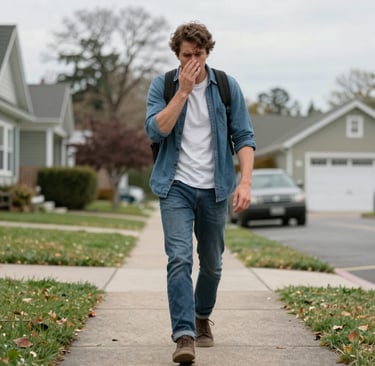 Man walking. Cognitions Counseling offers Therapy for trauma, PTSD in Fort Mill, SC 