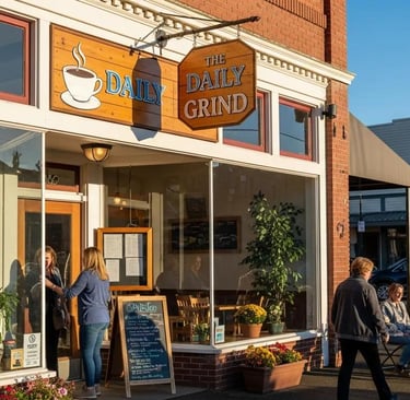 Local business storefront in St Helens, Oregon, showcasing community engagement