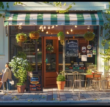 Local service business storefront with customers, emphasizing community engagement and visibility.
