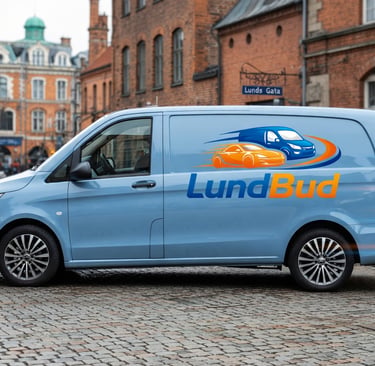 LundBud budbil med logo