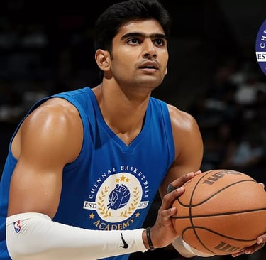 a man in a blue jersey holding a basketball ball