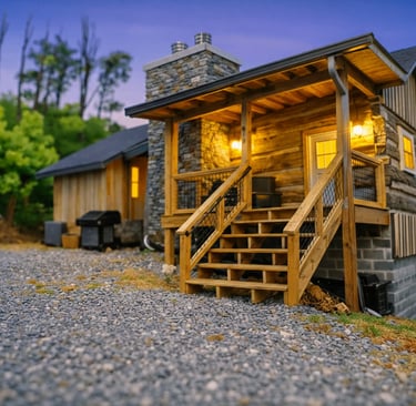 Secluded Gatlinburg cabin with a private outdoor hot tub and mountain views, ideal for romantic getaways