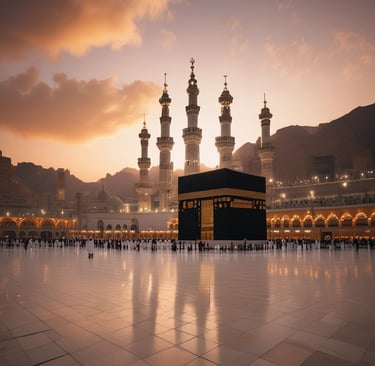 A large group of people standing around a building