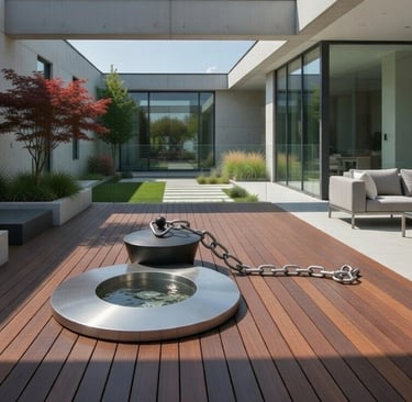 Waste Water Sculpture In Courtyard