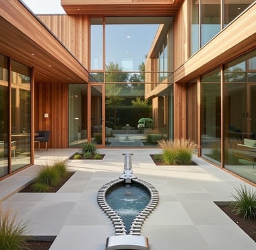 Zipper Sculpture Installed in courtyard